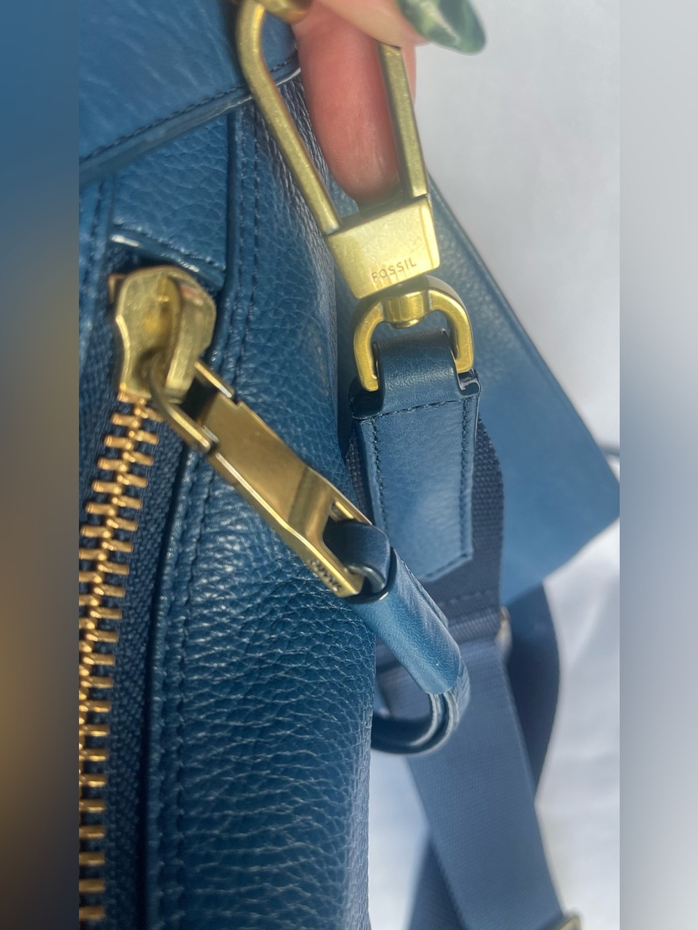 Fossil Leather Maya Hobo Crossbody Glazed Pebbled Bag - Picture 12 of 14